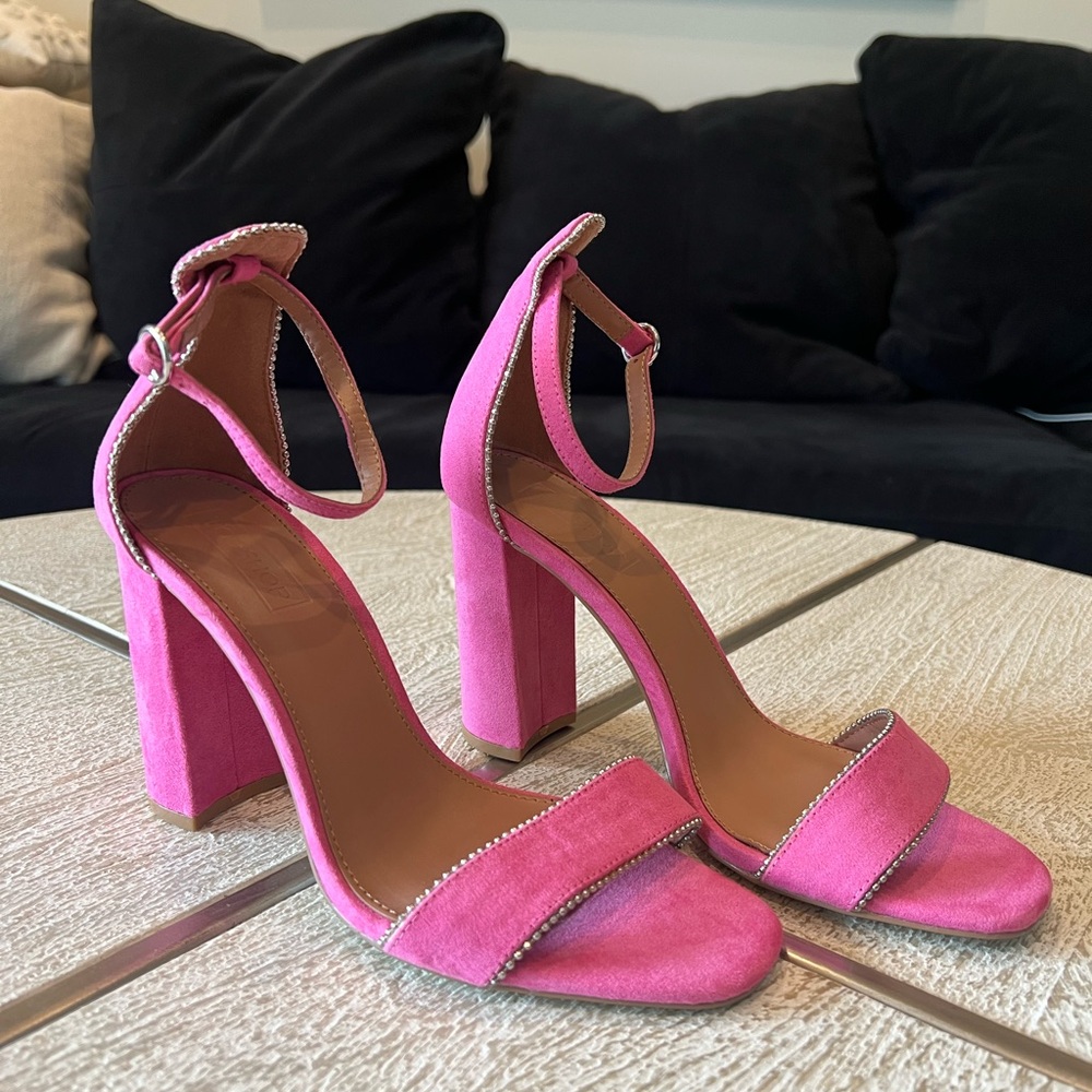 Elegant Pink Ankle Strap Heels